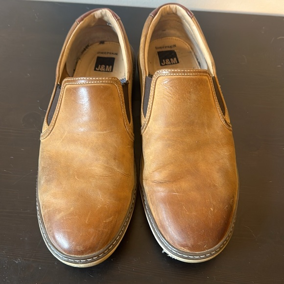 Johnston and Murphy sheepskin leather slip ons size 10 - Picture 2 of 4